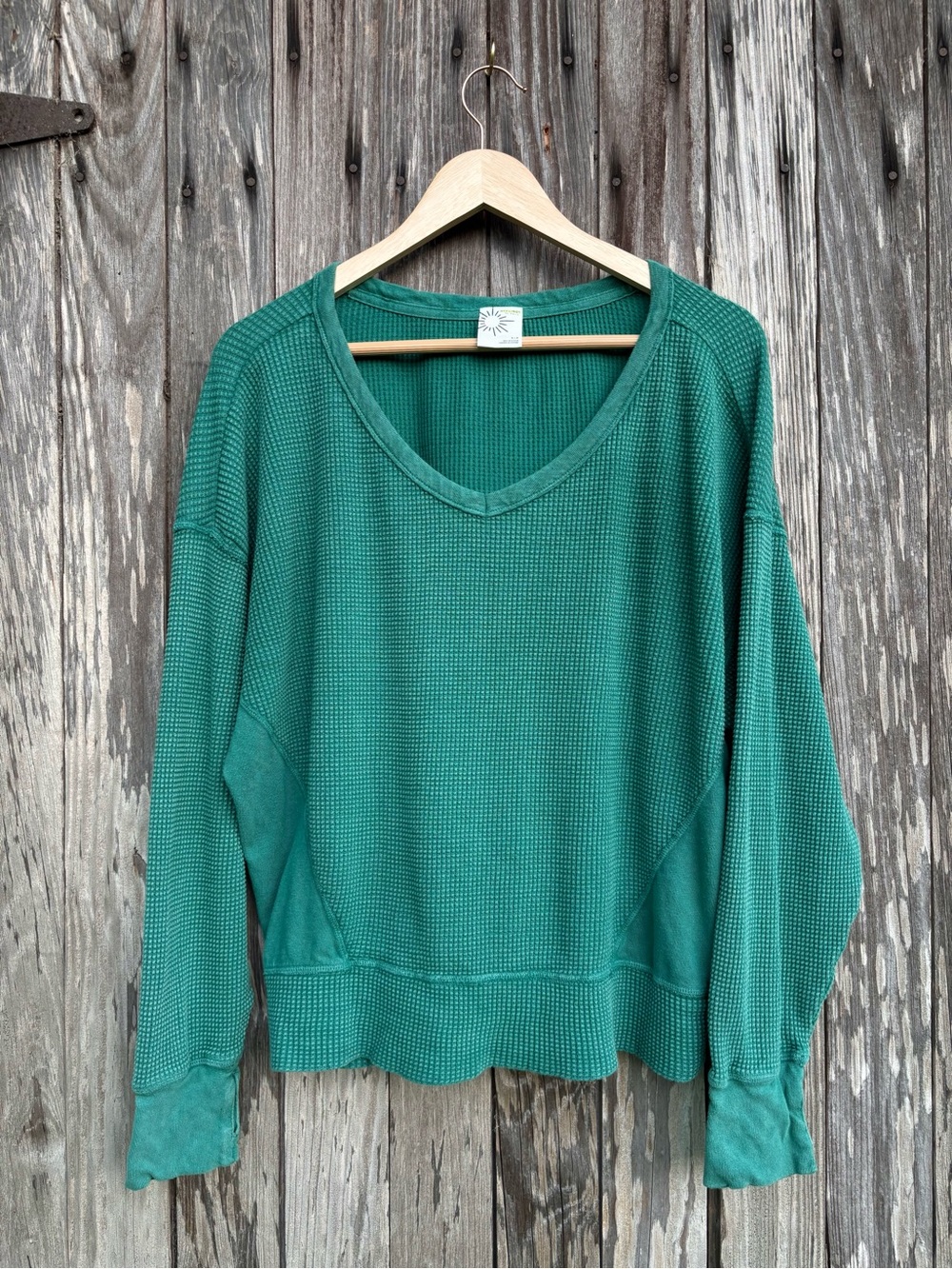 OFFLINE By Aerie Wow! Waffle Oversized T-Shirt green small